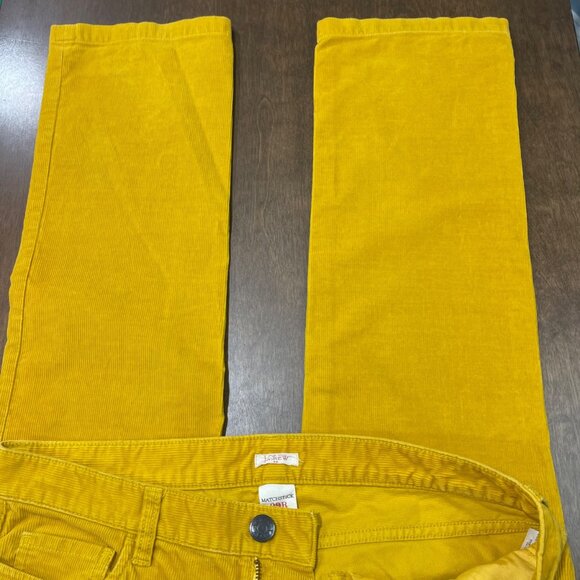 J. Crew Outlet Matchstick Pants Women's Size 29R Cotton Yellow Gold Corduroy - Picture 7 of 11
